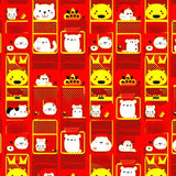 Brightly Colored Fun Shape Collage(Red)