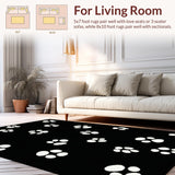 Ultra Soft Area Rug, Non Slip, Stain Resistant, Washable Area Rugs for Living Room, Bedroom, Whimsical Soft Textured Animal Print(Black)