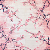 Ultra Soft Area Rug, Non Slip, Stain Resistant, Washable Area Rugs for Living Room, Bedroom, Tranquil Rustic Blossom Theme(Pink)