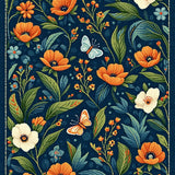 Ultra Soft Area Rug, Non Slip, Stain Resistant, Washable Area Rugs for Living Room, Bedroom, Chic Floral Fusion Elements(Blue)