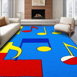 Ultra Soft Area Rug, Non Slip, Stain Resistant, Washable Area Rugs for Living Room, Bedroom, Vibrant Musical Notes Composition(Blue)