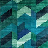 Ultra Soft Area Rug, Non Slip, Stain Resistant, Washable Area Rugs for Living Room, Bedroom, Rustic Watercolor Trellis Design(Blue)