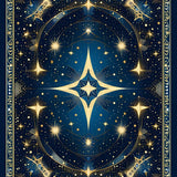 Ultra Soft Area Rug, Non Slip, Stain Resistant, Washable Area Rugs for Living Room, Bedroom, Luxurious Night Sky Medallion(Blue)