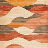 Ultra Soft Area Rug, Non Slip, Stain Resistant, Washable Area Rugs for Living Room, Bedroom, Traditional Antique Abstract Style(Orange)
