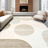 Modern Abstract with Intersecting Circular Forms and Fluid Shapes(Beige)
