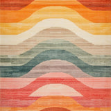 Ultra Soft Area Rug, Non Slip, Stain Resistant, Washable Area Rugs for Living Room, Bedroom, Rustic Earthy Symmetrical Patterns(Orange)