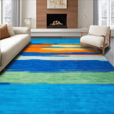 Eclectic Striped Color Fusion(Blue)