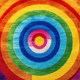 Ultra Soft Area Rug, Non Slip, Stain Resistant, Washable Area Rugs for Living Room, Bedroom, Vivid Circular Pattern Cloakroom Floor Mat(Red)