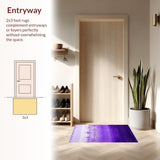 Ultra Soft Area Rug, Non Slip, Stain Resistant, Washable Area Rugs for Living Room, Bedroom, Eclectic Soft Ombre Effect(Purple)
