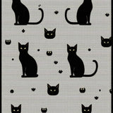 Cute Country Style Cat Motif(Black)