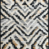 Ultra Soft Area Rug, Non Slip, Stain Resistant, Washable Area Rugs for Living Room, Bedroom, Modern Graphic Chevron Pattern Rug with Stark Black and White Bands(Black)