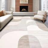 Ultra Soft Area Rug, Non Slip, Stain Resistant, Washable Area Rugs for Living Room, Bedroom, Minimalist Arc Design Area Subtle Neutral(Beige)