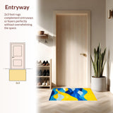 Ultra Soft Area Rug, Non Slip, Stain Resistant, Washable Area Rugs for Living Room, Bedroom, Elegant Colorful Swirl Pattern(Yellow)