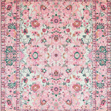 Ultra Soft Area Rug, Non Slip, Stain Resistant, Washable Area Rugs for Living Room, Bedroom, Serene Cottage Chic Design(Pink)