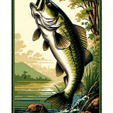 Ultra Soft Area Rug, Non Slip, Stain Resistant, Washable Area Rugs for Living Room, Bedroom, Rustic Multicolor Fishing Silhouette(Green)
