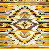Ultra Soft Area Rug, Non Slip, Stain Resistant, Washable Area Rugs for Living Room, Bedroom, Artistic Cream and Yellow Motif(Yellow)