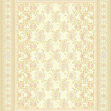 Low Pile Floor with Feature and Beige Medallion Accent(Ivory)