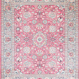 Ultra Soft Area Rug, Non Slip, Stain Resistant, Washable Area Rugs for Living Room, Bedroom, Vibrant Ottoman-inspired Geometric Design(Pink)