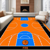 Ultra Soft Area Rug, Non Slip, Stain Resistant, Washable Area Rugs for Living Room, Bedroom, Eye-Catching Basketball Graphics Display(Orange)