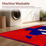 Ultra Soft Area Rug, Non Slip, Stain Resistant, Washable Area Rugs for Living Room, Bedroom, Vibrant Cultural Outline Motif(Red)