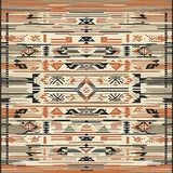 Ultra Soft Area Rug, Non Slip, Stain Resistant, Washable Area Rugs for Living Room, Bedroom, Bold Cultural Inspired Decorative Elements(Orange)