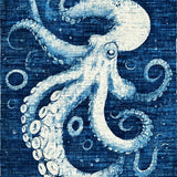 Ultra Soft Area Rug, Non Slip, Stain Resistant, Washable Area Rugs for Living Room, Bedroom, Nautical Octopus Carpet: Indigo Ink Octopus Print, Non-Slip Floor Decor(Blue)