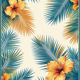 Ultra Soft Area Rug, Non Slip, Stain Resistant, Washable Area Rugs for Living Room, Bedroom, Lively Cream Orange Botanical Design(Orange)