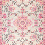 Ultra Soft Area Rug, Non Slip, Stain Resistant, Washable Area Rugs for Living Room, Bedroom, Chic Blush Floral Medallion(Pink)