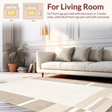 Beige & Cream Area Modern Minimalist Design(Beige)