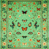 Ultra Soft Area Rug, Non Slip, Stain Resistant, Washable Area Rugs for Living Room, Bedroom, Lush Green Nature-Inspired Motif(Green)