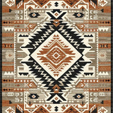 Ultra Soft Area Rug, Non Slip, Stain Resistant, Washable Area Rugs for Living Room, Bedroom, Tribal Textured Earthy Palette(Brown)