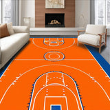 Ultra Soft Area Rug, Non Slip, Stain Resistant, Washable Area Rugs for Living Room, Bedroom, Bold Orange and Blue Palette(Orange)