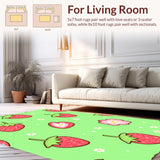 Ultra Soft Area Rug, Non Slip, Stain Resistant, Washable Area Rugs for Living Room, Bedroom, Stylish Modern Sweet Fruit Concept(Green)