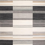 Ultra Soft Area Rug, Non Slip, Stain Resistant, Washable Area Rugs for Living Room, Bedroom, Contemporary Area with Unique Beige Grey Multi Stripe(Gray)