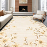 Ultra Soft Area Rug, Non Slip, Stain Resistant, Washable Area Rugs for Living Room, Bedroom, Understated Beige Showcasing an Abstract Floral Design for Subtle Style(Beige)