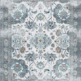 Ultra Soft Area Rug, Non Slip, Stain Resistant, Washable Area Rugs for Living Room, Bedroom, Rustic Gray Floral Reverie(Ivory)