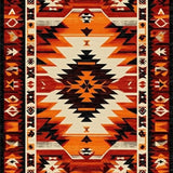 Ultra Soft Area Rug, Non Slip, Stain Resistant, Washable Area Rugs for Living Room, Bedroom, Vintage Artistic Geometric Print(Orange)