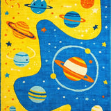 Ultra Soft Area Rug, Non Slip, Stain Resistant, Washable Area Rugs for Living Room, Bedroom, Space-Themed Lively Visual Arrangement(Yellow)