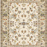 Ultra Soft Area Rug, Non Slip, Stain Resistant, Washable Area Rugs for Living Room, Bedroom, Elegant Creamy Vintage Motif(Beige)