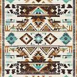 Ultra Soft Area Rug, Non Slip, Stain Resistant, Washable Area Rugs for Living Room, Bedroom, Elegant Southwestern Symmetrical Design(Brown)