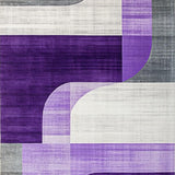 Ultra Soft Area Rug, Non Slip, Stain Resistant, Washable Area Rugs for Living Room, Bedroom, Sophisticated Grey and Purple Motif(Purple)