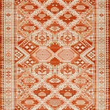 Ultra Soft Area Rug, Non Slip, Stain Resistant, Washable Area Rugs for Living Room, Bedroom, Elegant Striped Rustic Harmony(Orange)