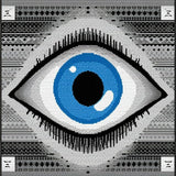 Elegant Dark Gray Abstract Design(Blue)