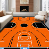 Ultra Soft Area Rug, Non Slip, Stain Resistant, Washable Area Rugs for Living Room, Bedroom, Engaging Vibrant Athletic Visual Style(Orange)