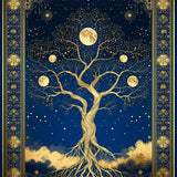 Ultra Soft Area Rug, Non Slip, Stain Resistant, Washable Area Rugs for Living Room, Bedroom, Transitional Mystic Symbolism Style(Blue)