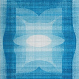 Ultra Soft Area Rug, Non Slip, Stain Resistant, Washable Area Rugs for Living Room, Bedroom, Charming Ribbon Bow Rug Microfiber Preppy Aesthetic Scalloped Edge Bath Mat(Blue)