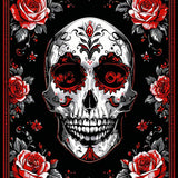 Ultra Soft Area Rug, Non Slip, Stain Resistant, Washable Area Rugs for Living Room, Bedroom, Dramatic Skull and Blossom Fusion(Black)