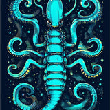 Ultra Soft Area Rug, Non Slip, Stain Resistant, Washable Area Rugs for Living Room, Bedroom, Ocean Depths Sea Beast Area Rug(Blue)