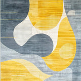 Ultra Soft Area Rug, Non Slip, Stain Resistant, Washable Area Rugs for Living Room, Bedroom, Contemporary Vibrant Patterned Surface(Yellow)