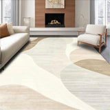 Ultra Soft Area Rug, Non Slip, Stain Resistant, Washable Area Rugs for Living Room, Bedroom, Elegant Beige Cream with Swirling Abstract Design(Beige)
